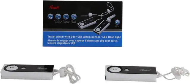 Alt view image 5 of 5 - Rosewill RSHS-11002 Travel Alarm with Door Clip Alarm Sensor / LED flash light – 2PCS/Pack