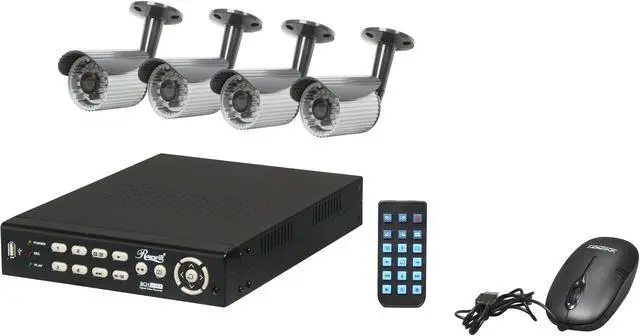 Main image of Rosewill RSVA-11001 8 channel + 4 Sony 1/4" CCD 21 IR LED Bullet Cameras, H.264 High performance DVR, Remote Monitoring/Real time record DVR Kit (HD Sold Separately)