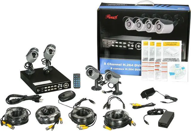 Alt view image 11 of 11 - Rosewill RSVA-11001 8 channel + 4 Sony 1/4" CCD 21 IR LED Bullet Cameras, H.264 High performance DVR, Remote Monitoring/Real time record DVR Kit (HD Sold Separately)