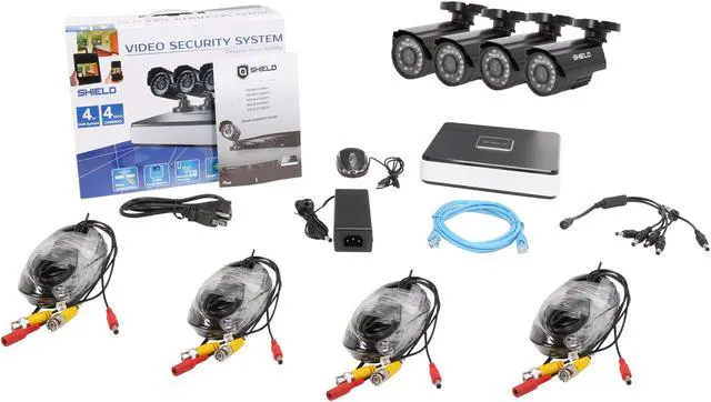 Alt view image 9 of 9 - SHIELD Series RSCM-0704B042 - 4-Channel, H.264-Level DVR Surveillance Kit + Four 700TVL Cameras - Night Vision Up to 65 Feet, Remote Viewing Supported (HDD Not Included)