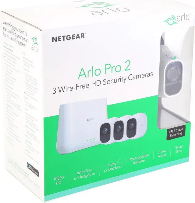 Alt view image 11 of 11 - Arlo Pro 2 Wireless Security Camera System - 3 Rechargeable Battery Powered Wire-Free HD 1080p Night Vision Indoor/Outdoor with 2-Way Audio, Free Arlo Basic 7-Day Cloud Storage Recording - VMS4330P