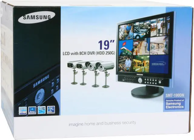 Alt view image 19 of 19 - Samsung 4 Camera+8 Channel 250GB DVR with 19" Screen and Remote Web Access (SMT-190DN)