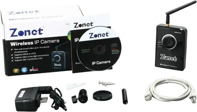 Alt view image 6 of 6 - Zonet ZVC7611W 640 x 480 MAX Resolution RJ45 Wireless IP Camera With Recording/Motion Detection