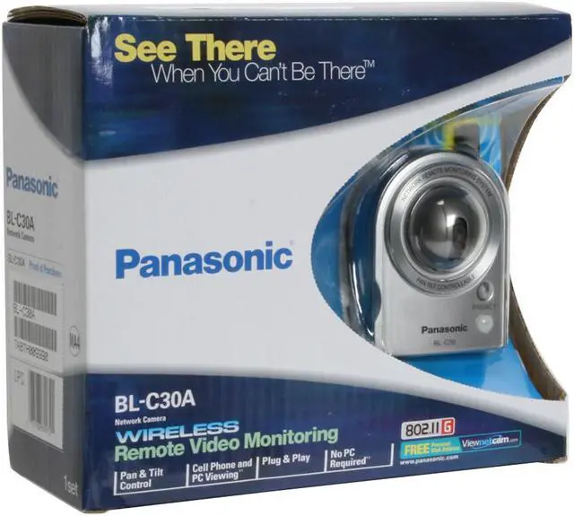 Alt view image 9 of 9 - Panasonic BL-C30A 640 x 480 MAX Resolution RJ45 Wireless 802.11b/g PetCam Network Camera