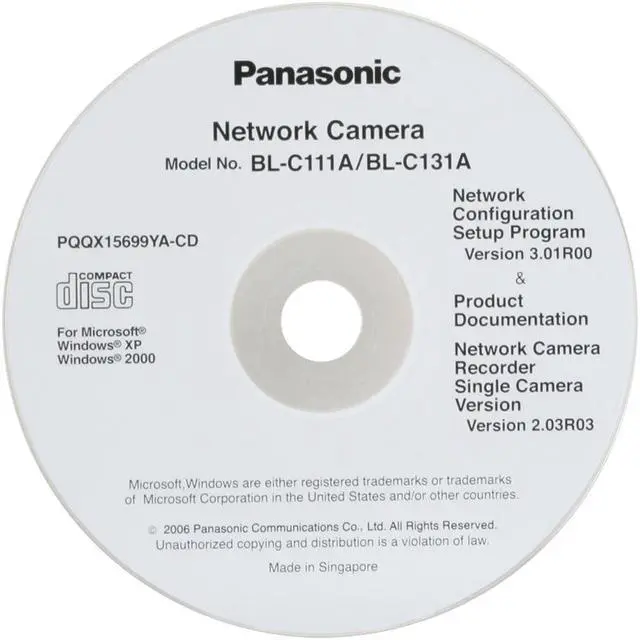 Alt view image 5 of 7 - Panasonic BL-C131A 640 x 480 MAX Resolution RJ45 Wireless Pan/Tilt MPEG-4 PetCam Network Camera with Preset Modes