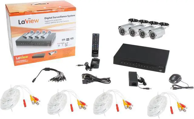 Alt view image 6 of 6 - LaView LV-KDV0804B6S Complete 8 Channel Security DVR System Easy DIY Four 600TVL Infrared Surveillance Cameras (No HDD)