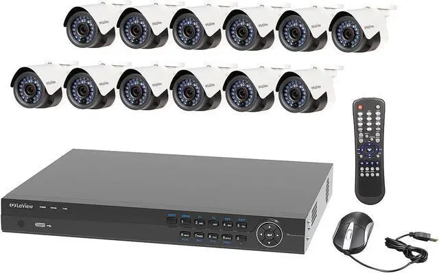 Main image of LaView LV-KN996P1612A4 Premium IP Surveillance System 16 Channel NVR + 12 x Full HD 1080P Day/Night In/Outdoor Cameras (No HDD Included, Sold Separately)