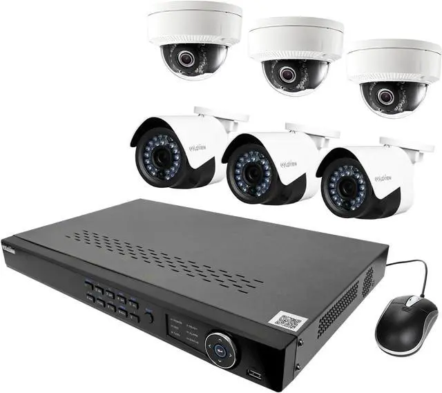Main image of LaView LV-KND988P86D233 IP Security System 6 Cameras 8 Channel NVR, 3 x HD 1080P Bullet and 3 x HD 1080P Wide Angle Dome Day / Night In / Outdoor Cameras (No HDD Included, Sold Separately)