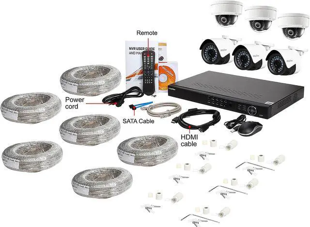 Alt view image 10 of 10 - LaView LV-KND988P86D233 IP Security System 6 Cameras 8 Channel NVR, 3 x HD 1080P Bullet and 3 x HD 1080P Wide Angle Dome Day / Night In / Outdoor Cameras (No HDD Included, Sold Separately)