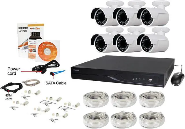 Alt view image 9 of 9 - LaView 4MP IP Security System 6 Cameras 16 Channel NVR with 4K Output H.265 Codec, 6 x Full HD 4MP Bullet Day / Night In / Outdoor Weather Proof Cameras (No HDD Included, Sold Separately)