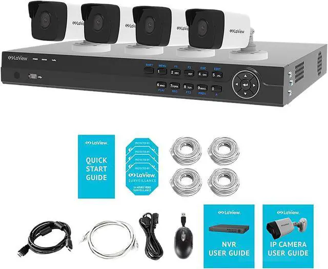 Alt view image 5 of 5 - LaView 4MP 2688 x 1520P Full PoE IP Camera Security System, 8 Channel H.265 NVR w/ 4K Output, 4 x 4MP Full HD (2688 x 1520) In / Outdoor IP Cameras (No HDD Included, Sold Separately)