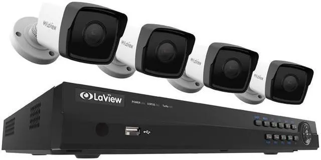 Main image of LaView 1080P PoE IP Security Camera System, 4 HD 2MP Cameras with Matrix IR Day / Night View, 8 Channel H.264+ NVR (NO HDD Included, Sold Separately)