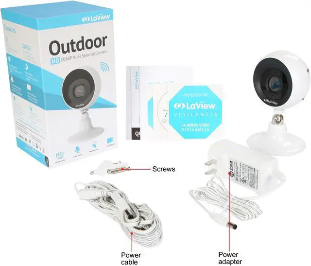 Alt view image 6 of 6 - LaView Wi-Fi 1080P Outdoor Security Camera with Micro SD On-Board Storage, Two-Way Audio, Night Vision, Weatherproof, Motion Detection, Free Remote View