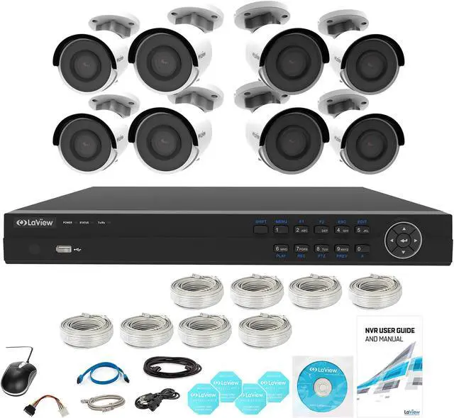 Alt view image 3 of 3 - LaView 4K UltraHD (3840 x 2160P) Full PoE IP Camera Security System, 16-channel H.265 NVR w/ UHD 4K Output, 8 x 4K UltraHD Bullet Full HD In / Outdoor IP Cameras (No HDD Included, Sold Separately)