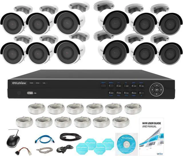 Alt view image 3 of 3 - LaView 4K UltraHD (3840 x 2160P) Full PoE IP Camera Security System, 16-channel H.265 NVR w/ UHD 4K Output, 12 x 4K UltraHD Bullet Full HD In / Outdoor IP Cameras (No HDD Included, Sold Separately)