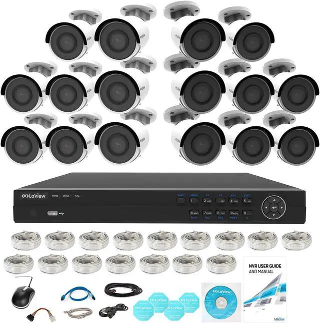 Alt view image 3 of 3 - LaView 4K UltraHD (3840 x 2160P) Full PoE IP Camera Security System, 16-channel H.265 NVR w/ UHD 4K Output, 16 x 4K UltraHD Bullet Full HD In / Outdoor IP Cameras (No HDD Included, Sold Separately)