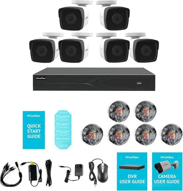 Alt view image 9 of 9 - LaView 5MP Color Night Vision 2560 x 1960 8 Channel Extreme HD DVR Security Camera System with 6 x 5MP Bullet Cameras (No HDD)
