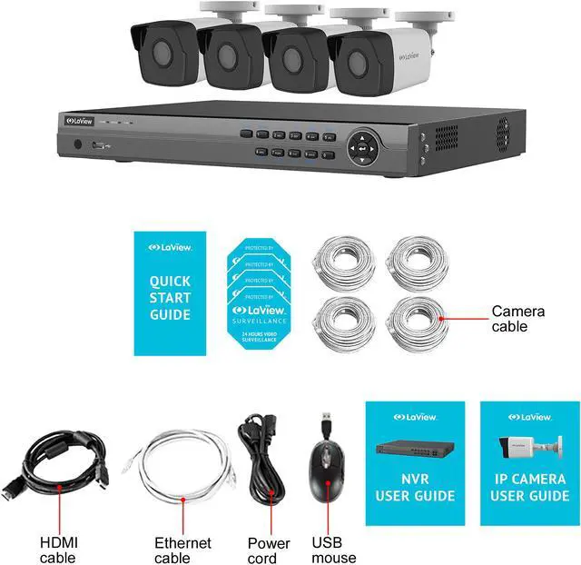 Alt view image 5 of 5 - LaView LV-KN98FOLE2W42G9 4K & 4MP Full PoE IP Camera Security System, 8 Channel H.265 NVR w/ 4K Output, 2 x 4K Full HD (2688 x 1520) and 2 x 4MP Indoor / outdoor Camera (No HDD Included, Sold Separate