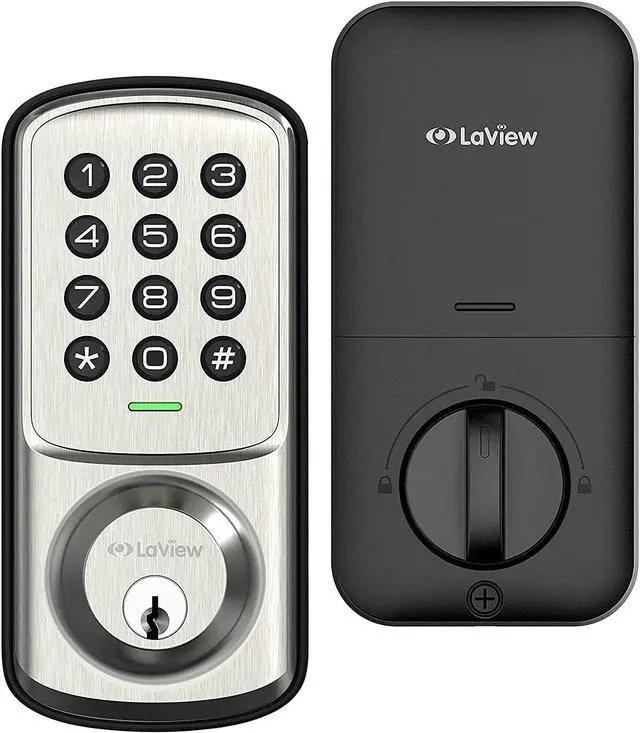 LaView Door Lock with Keypad, Keyless Entry Door Lock, Electronic Deadbolt Lock for Front Door, Bedroom Door, Garage Door, Auto Lock, 1-Touch Motorized Locking, 20 User Codes, Easy to Install