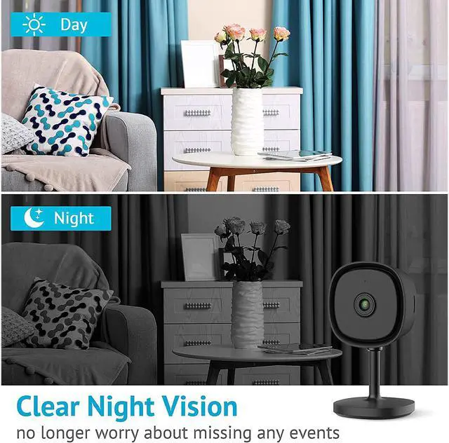 Alt view image 2 of 4 - LaView Security Camera 2K Resolution, Clear Night Vision Cameras for Home Security Indoor, Works with Alexa, Motion Detection, Two-Way Audio, Cloud Storage/SD Slot