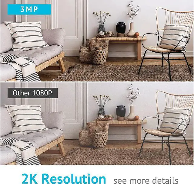 Alt view image 3 of 4 - LaView Security Camera 2K Resolution, Clear Night Vision Cameras for Home Security Indoor, Works with Alexa, Motion Detection, Two-Way Audio, Cloud Storage/SD Slot