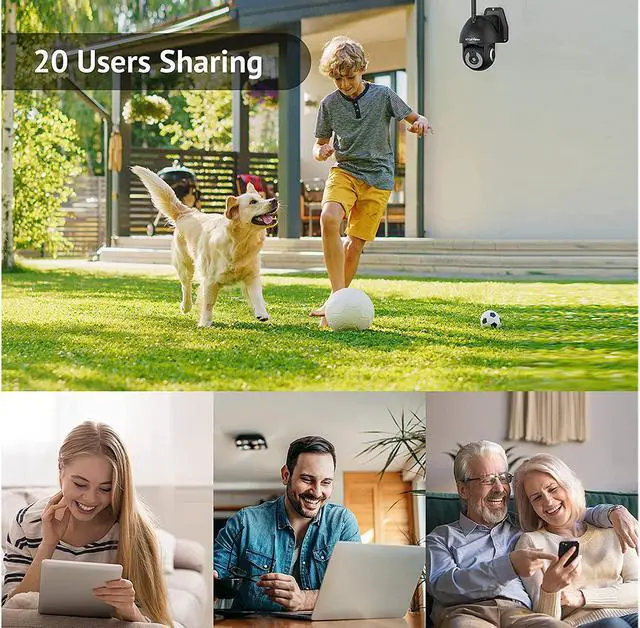 Alt view image 2 of 5 - 2K Security Camera Outdoor Starlight Color Night Vision, LaView Cameras for Home Security AI Human Detection & Auto Tracking, 2-Way Audio, IP65 Waterproof, US Cloud & SD Slot, Works with Alexa