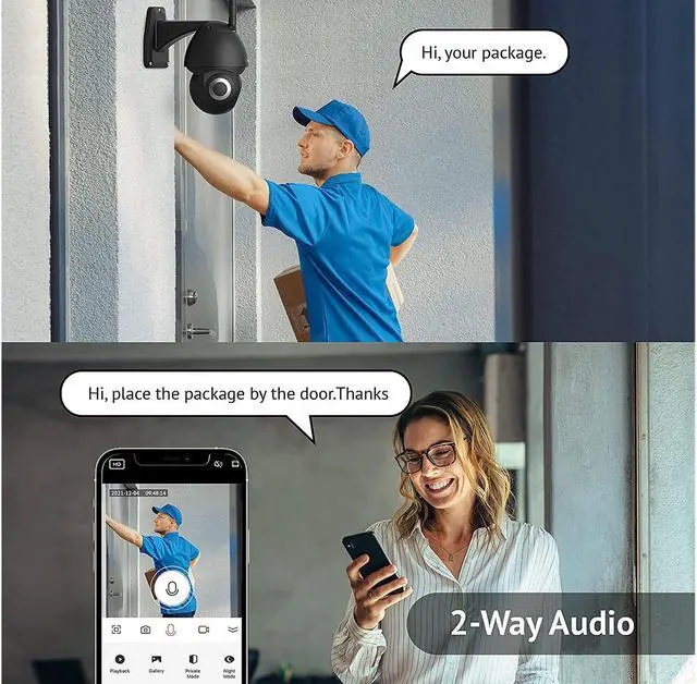 Alt view image 5 of 5 - 2K Security Camera Outdoor Starlight Color Night Vision, LaView Cameras for Home Security AI Human Detection & Auto Tracking, 2-Way Audio, IP65 Waterproof, US Cloud & SD Slot, Works with Alexa