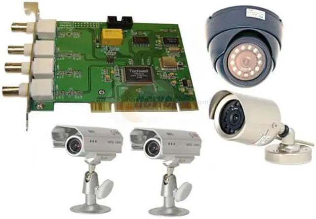 Main image of Q-See QSPDVR4CM 4 Channel MPEG4 PC Based DVR Network PCI Card and 4 CMOS Cameras