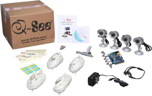 Alt view image 10 of 10 - Q-See 4 Camera+ 4 Channel PC based PCI DVR Card (QSDT44CPC)