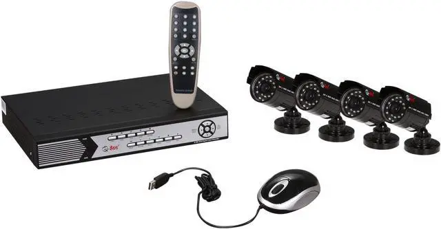 Main image of Q-See 4 Camera+4 Channel 320GB DVR with CIF Real Time or D1 Recording / Mobile Phone Surveillance (QR414-411-3)