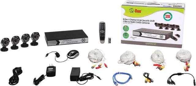 Alt view image 11 of 11 - Q-See 4 Camera+4 Channel 320GB DVR with CIF Real Time or D1 Recording / Mobile Phone Surveillance (QR414-411-3)