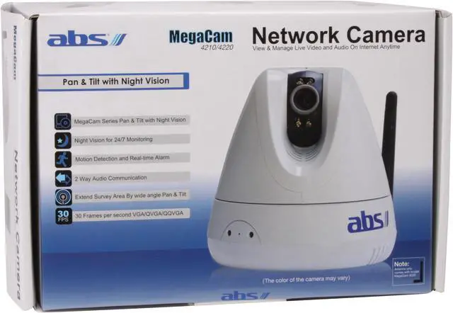 Alt view image 9 of 9 - ABS MegaCam 4220 640 x 480 MAX Resolution RJ45 Pan/Tilt Day/Night Wireless & RJ45 Network Camera with 2-way Audio, Indoor