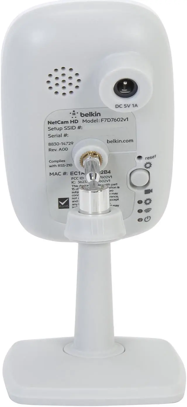 Alt view image 4 of 6 - Belkin NetCam F7D7602, Wi-Fi 720P HD IP Camera w/ Night Vision, Easy mobile-device setup