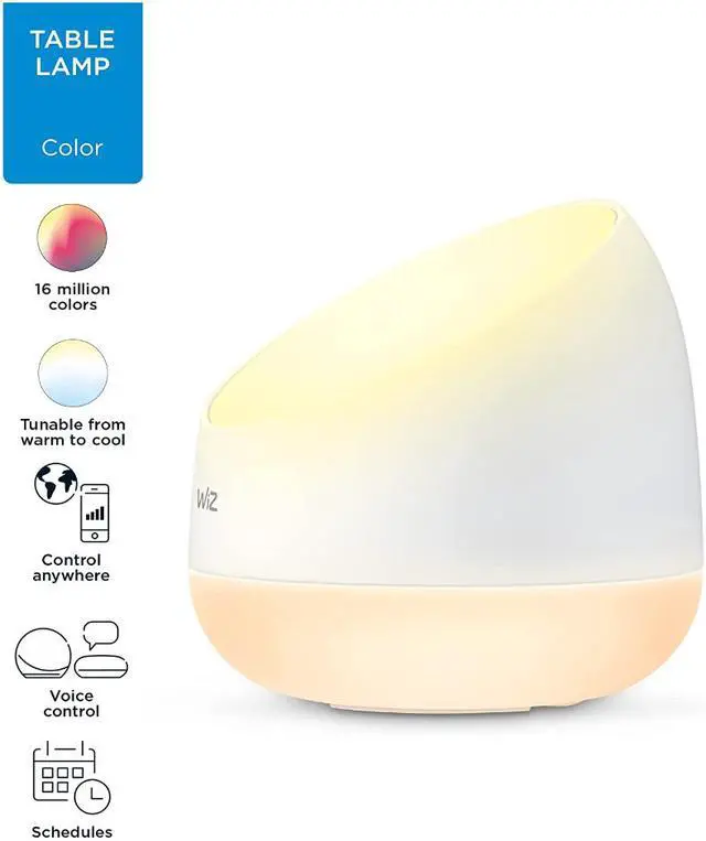 Alt view image 3 of 6 - WiZ Connected Squire Portable Table Lamp, WiFi Enabled, 16 Million Colors, Compatible with Alexa and Google Home Assistant, No Hub Required