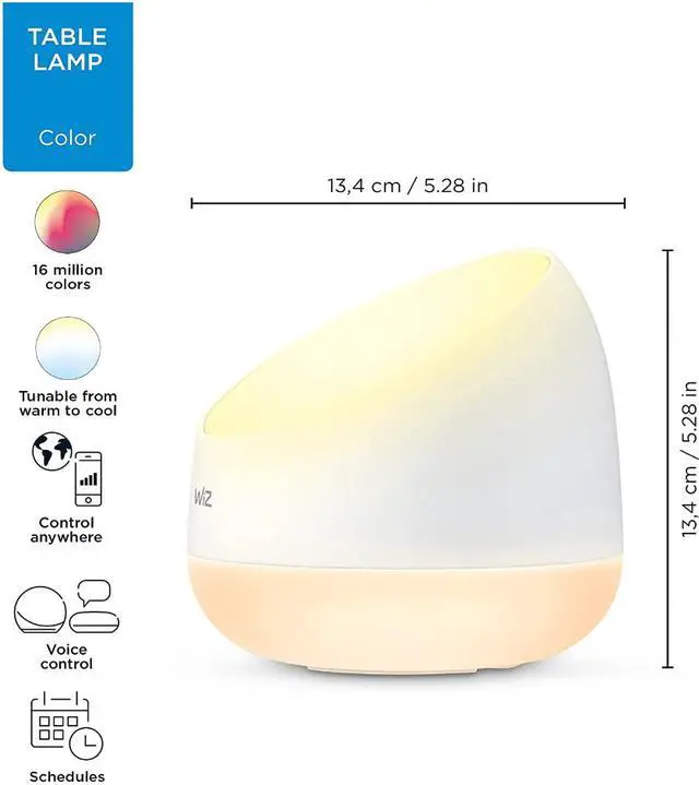 Alt view image 4 of 6 - WiZ Connected Squire Portable Table Lamp, WiFi Enabled, 16 Million Colors, Compatible with Alexa and Google Home Assistant, No Hub Required