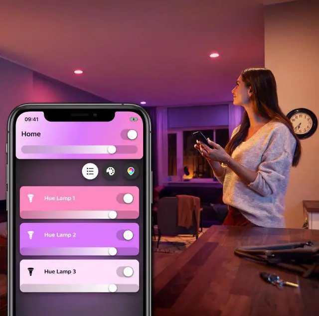 Alt view image 6 of 7 - Philips Hue 4" LED White & Color Ambiance Recessed Downlight 578419