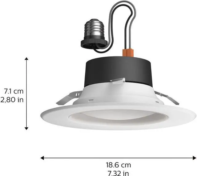 Alt view image 3 of 6 - Philips Hue White and Color Ambiance 5-6" High Lumen Recessed Downlight (4-pack) - White  578674