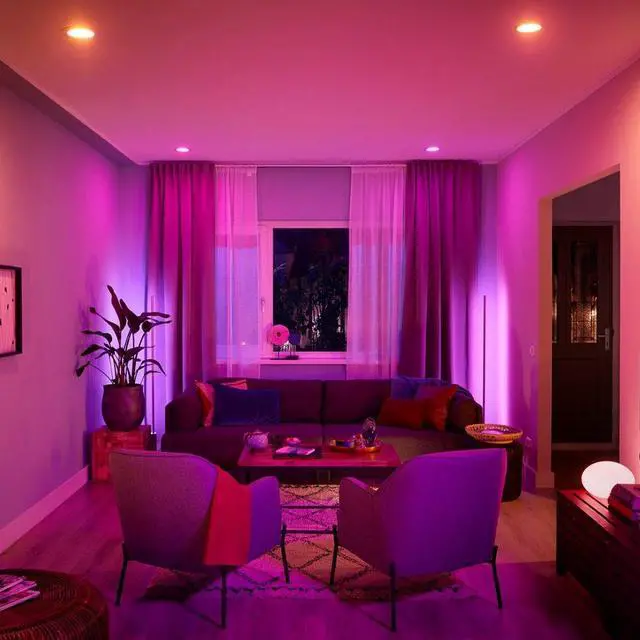 Alt view image 6 of 6 - Philips Hue White and Color Ambiance 5-6" High Lumen Recessed Downlight (4-pack) - White  578674