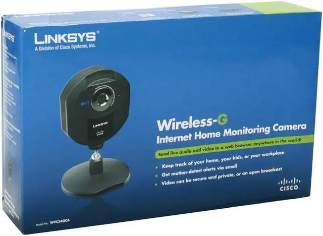 Alt view image 13 of 13 - LINKSYS WVC54GCA 640 x 480 MAX Resolution RJ45 Wireless-G Internet Home Monitoring Camera