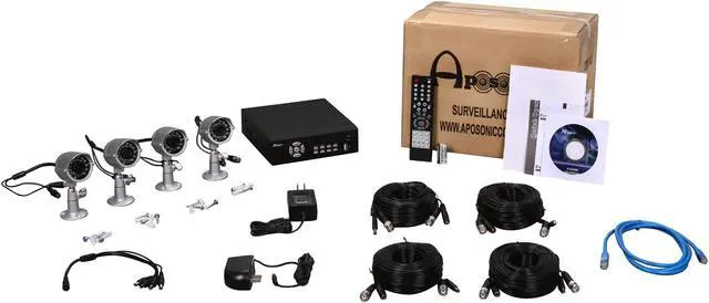 Alt view image 11 of 11 - Aposonic A-BR14B4-C500 Surveillance Kit 4 Channel H.264 Pentaplex iPhone/Mobile Phone Live View