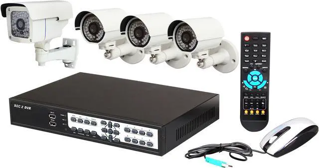 Main image of Aposonic A-BR18B4-E 8 Ch 960H DVR + 4x Sony Super HAD II CCD 700 TVL Bullet Cameras with Mobile Access Surveillance Kit, Mac OS X App fully supported (FREE UPGRADE 1TB)