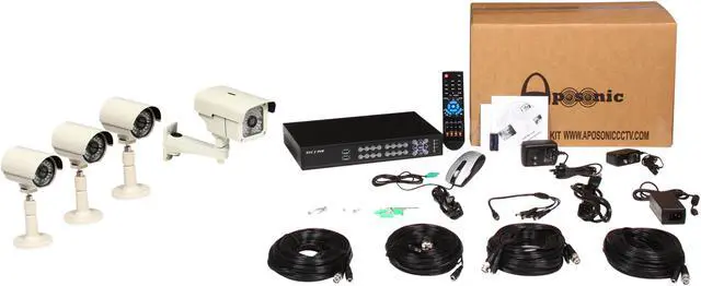 Alt view image 14 of 14 - Aposonic A-BR18B4-E 8 Ch 960H DVR + 4x Sony Super HAD II CCD 700 TVL Bullet Cameras with Mobile Access Surveillance Kit, Mac OS X App fully supported (FREE UPGRADE 1TB)