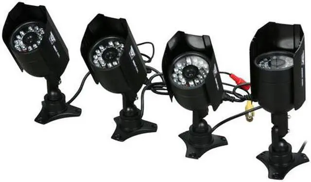 Alt view image 2 of 7 - Night Owl 4-pk 400+ TVL Cameras w/ 60ft of Cable per Camera, 45ft Night Vision and 3-Axis Bracket (CAM-4PK-CM245)