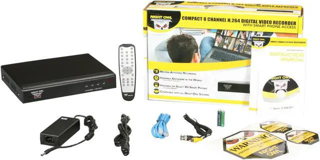 Alt view image 6 of 6 - Night Owl NONB-8DVR500 8 x BNC Compact H.264 Digital Video Recorder with Smart Phone Access