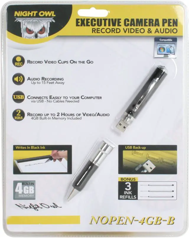 Alt view image 3 of 3 - Executive Camera Pen with Pre-installed 4GB of Memory
