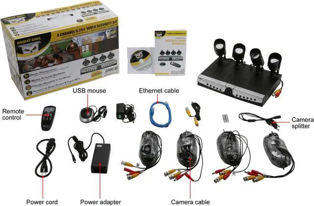 Alt view image 9 of 9 - Night Owl Apollo-45 4 Channel H.264 DVR D1 Kit with 500GB HD, 4 Cameras