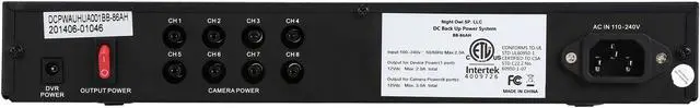 Alt view image 4 of 6 - Night Owl BB-86AH Battery Backup System for Analog & NVR Video Security Systems up to 8 Ch, 12V/6Ah Battery for up to 4 Hours of Backup
