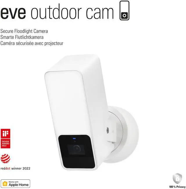 Alt view image 4 of 8 - Eve Outdoor Cam (White Edition) - Secure floodlight camera with Apple HomeKit Secure Video technology