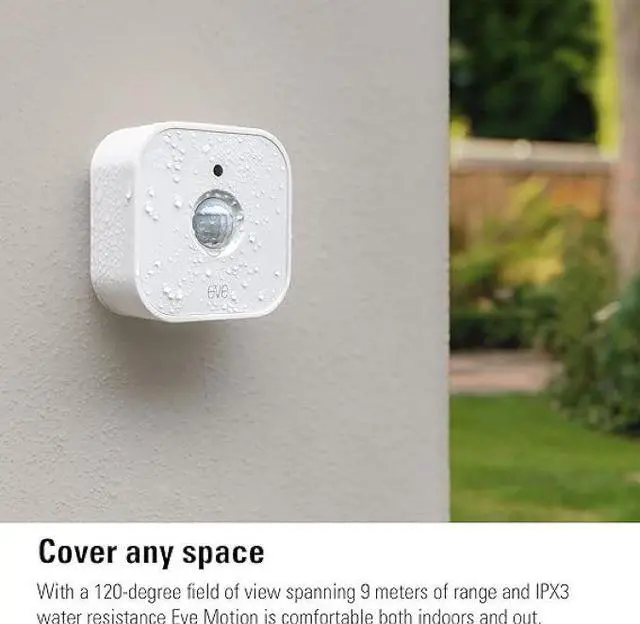 Alt view image 6 of 6 - Eve Motion (Matter) - Smart motion sensor with light sensor, IPX3 water resistance, automatic activation of lights and devices, Thread
