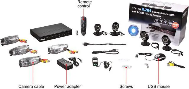 Alt view image 11 of 11 - KGuard CA104.V2-C02 4 Ch DVR + 4 CMOS, 420 TVL, Bullet Cameras, Surveillance Kit Solution